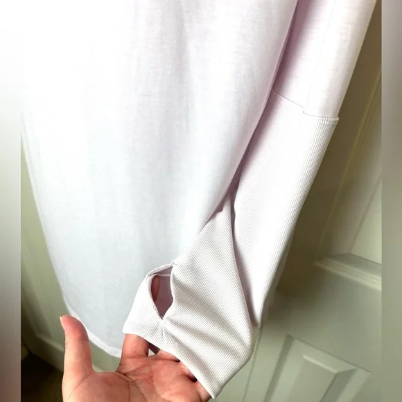 ATHLETA Essence Hooded Tunic Top Shirt Simply Lilac Pink UPF 50+ Cowl Neck Long - Picture 6 of 13